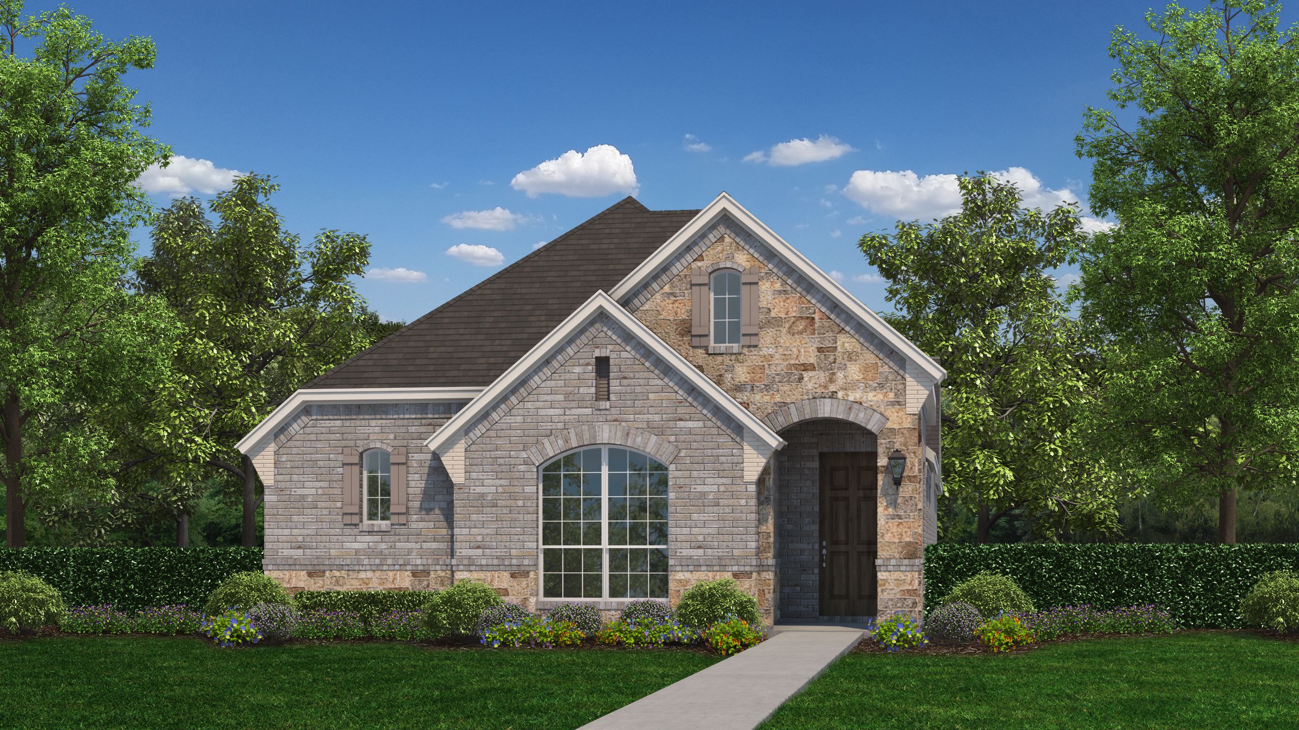 Plan 1402 Elevation A w/ Stone