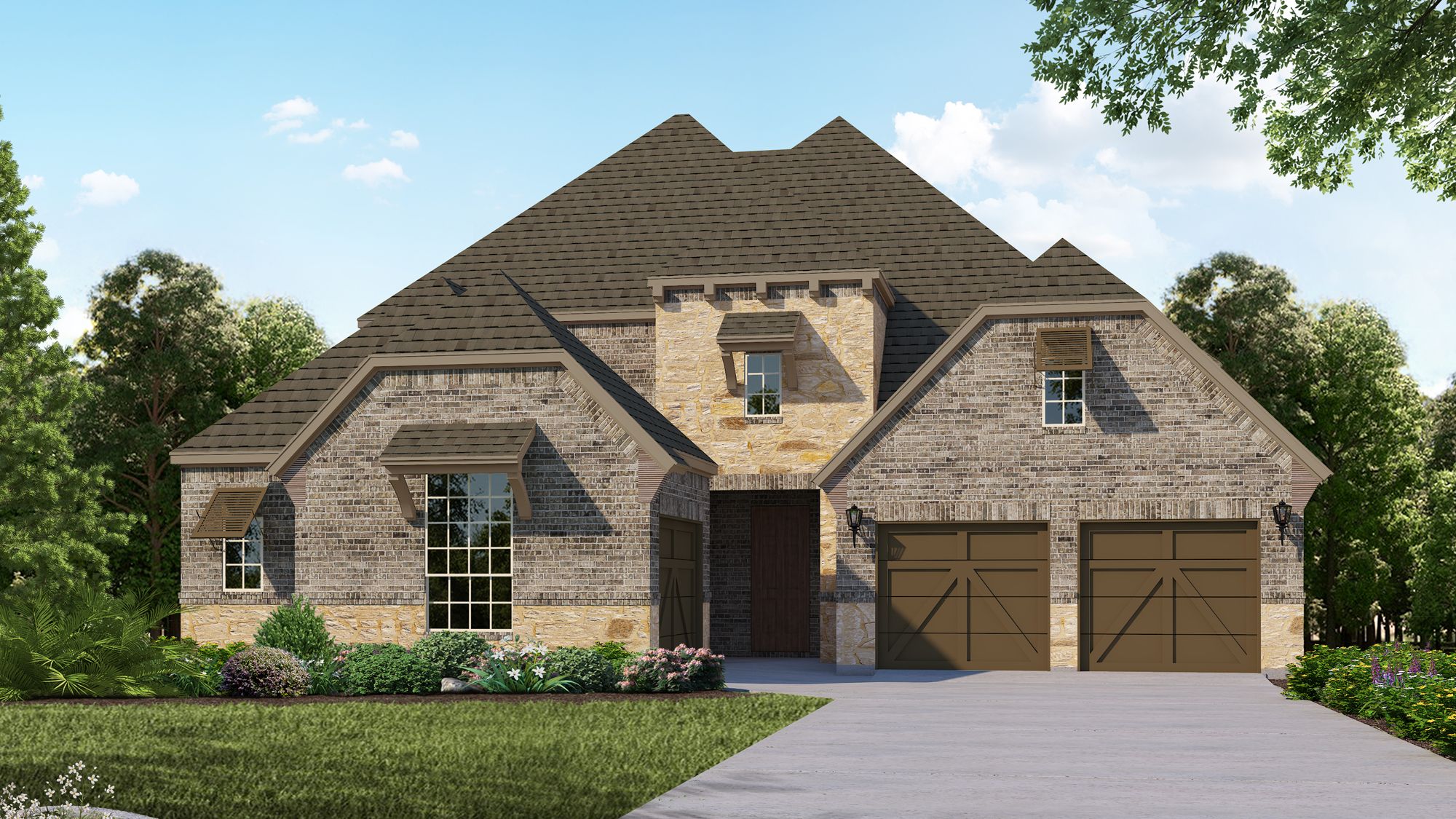 Plan 610 Elevation B w/ Stone