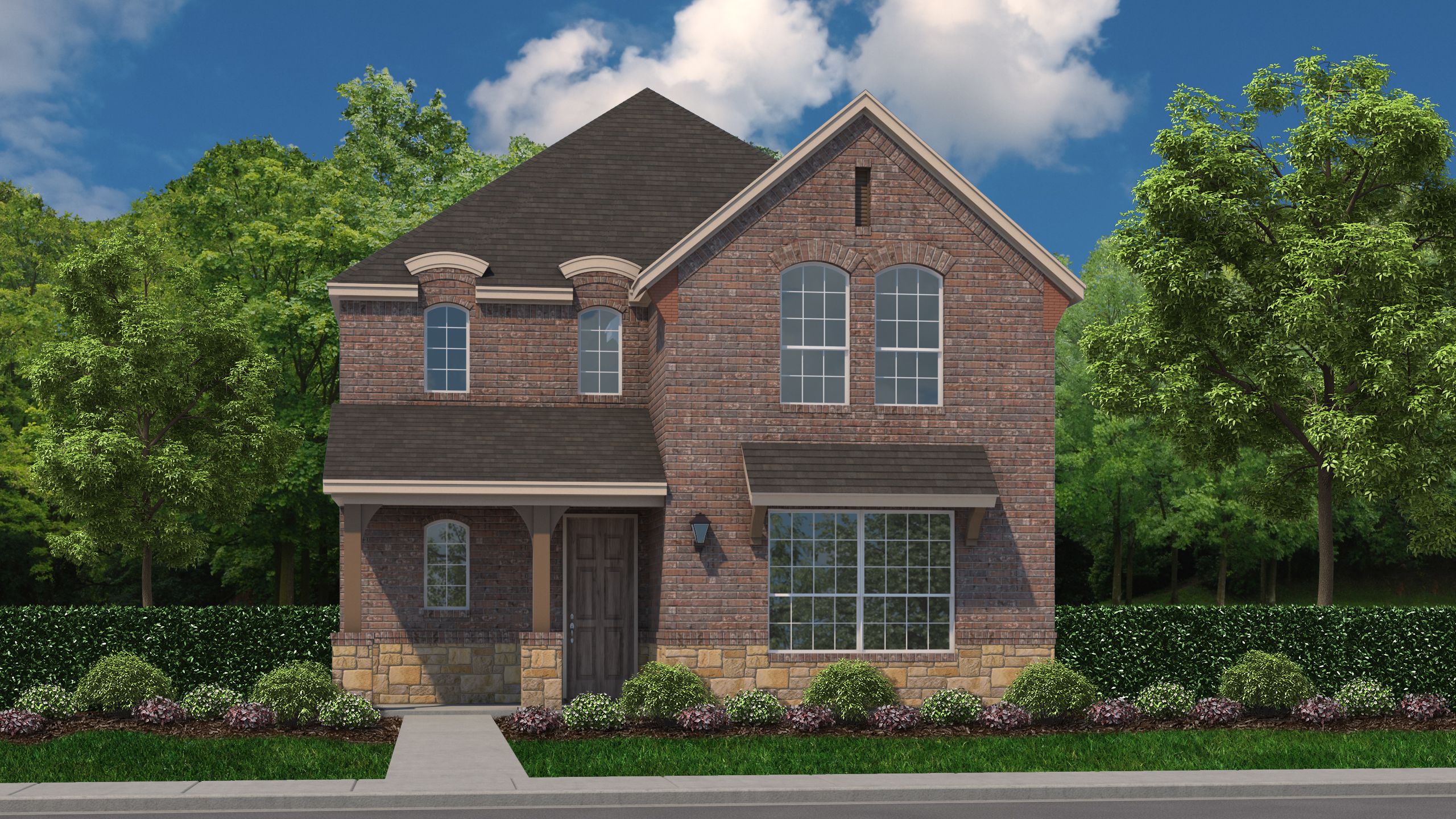 Plan 1407 Elevation A w/ Stone