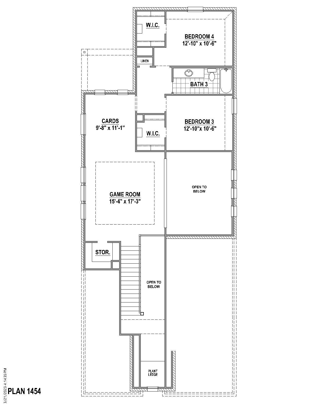 Plan 1454 2nd Floor