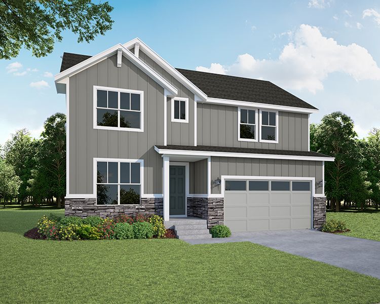 Plan C412 Elevation C with Stone