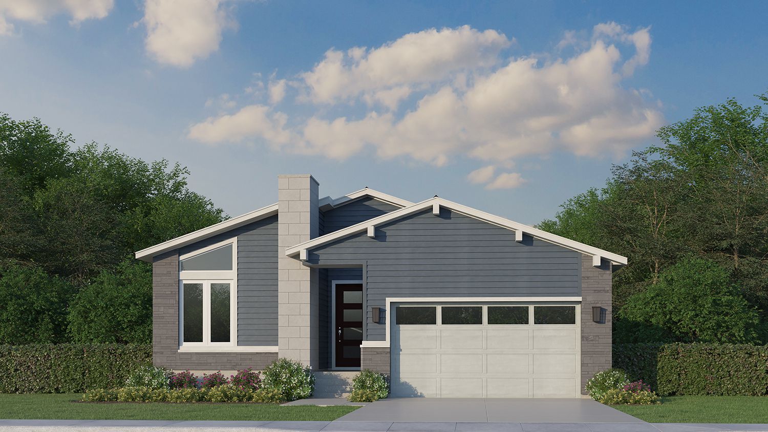 Plan C418 Elevation C with Stone
