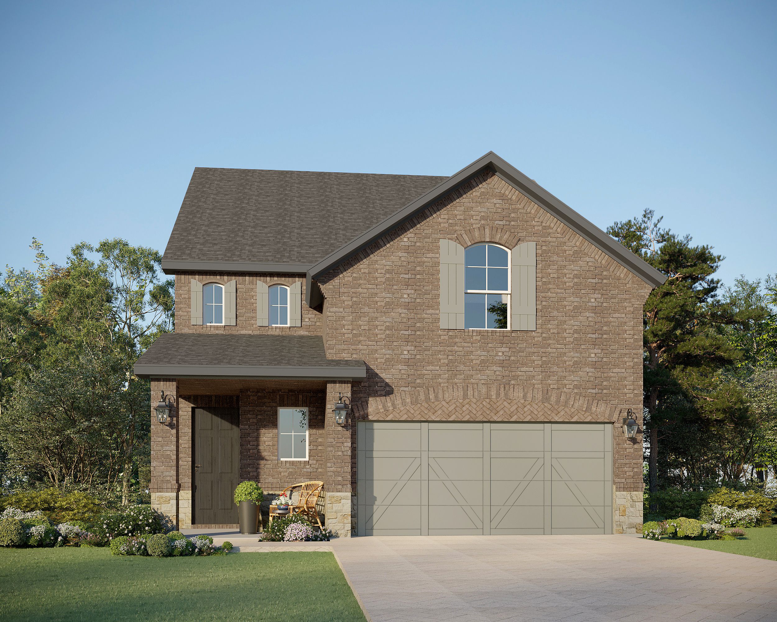 Plan 1475 Elevation A with Stone