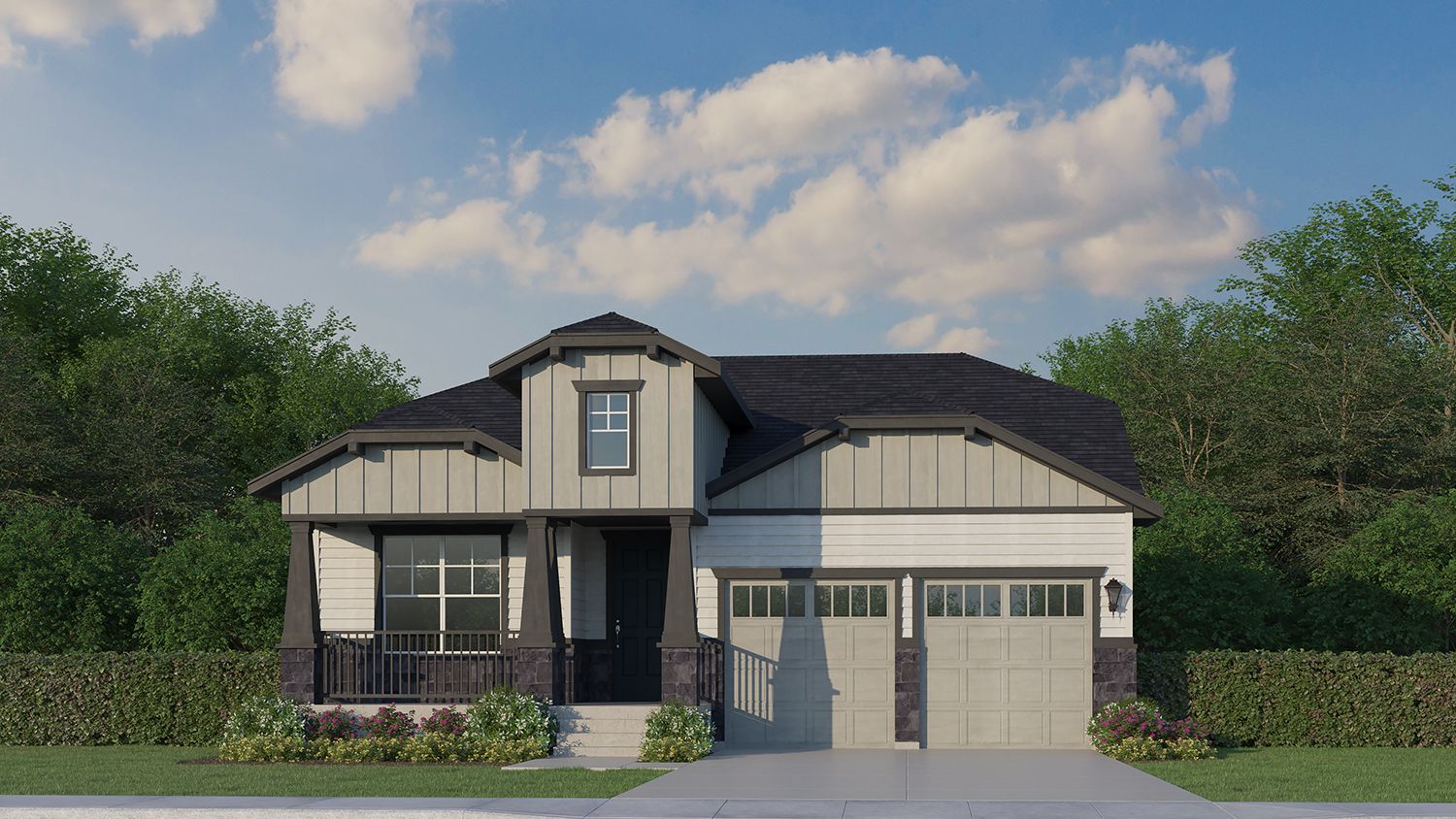 Plan V431 Elevation B w/ Stone
