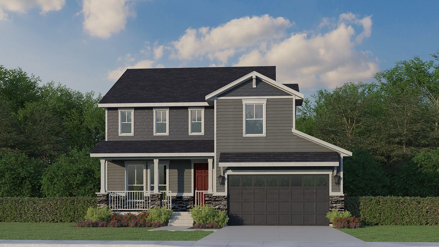 Plan V435 Elevation A w/ Stone
