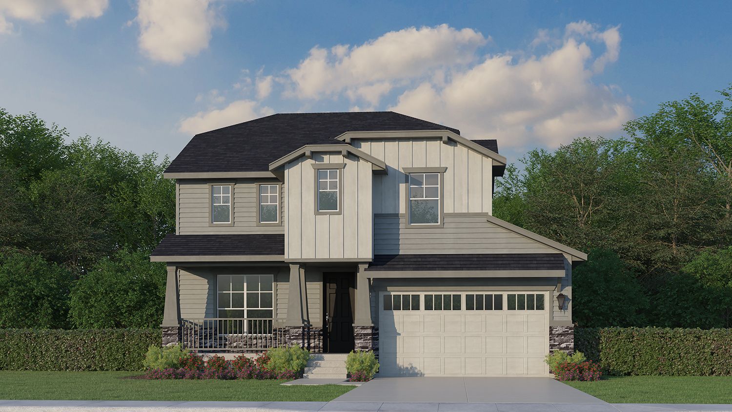 Plan V435 Elevation B w/ Stone