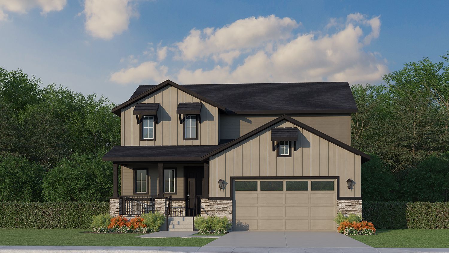 Plan V432 Elevation C w/ Stone