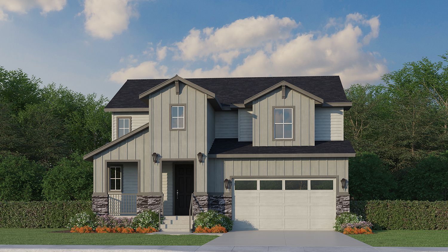 Plan V434 Elevation C w/ Stone
