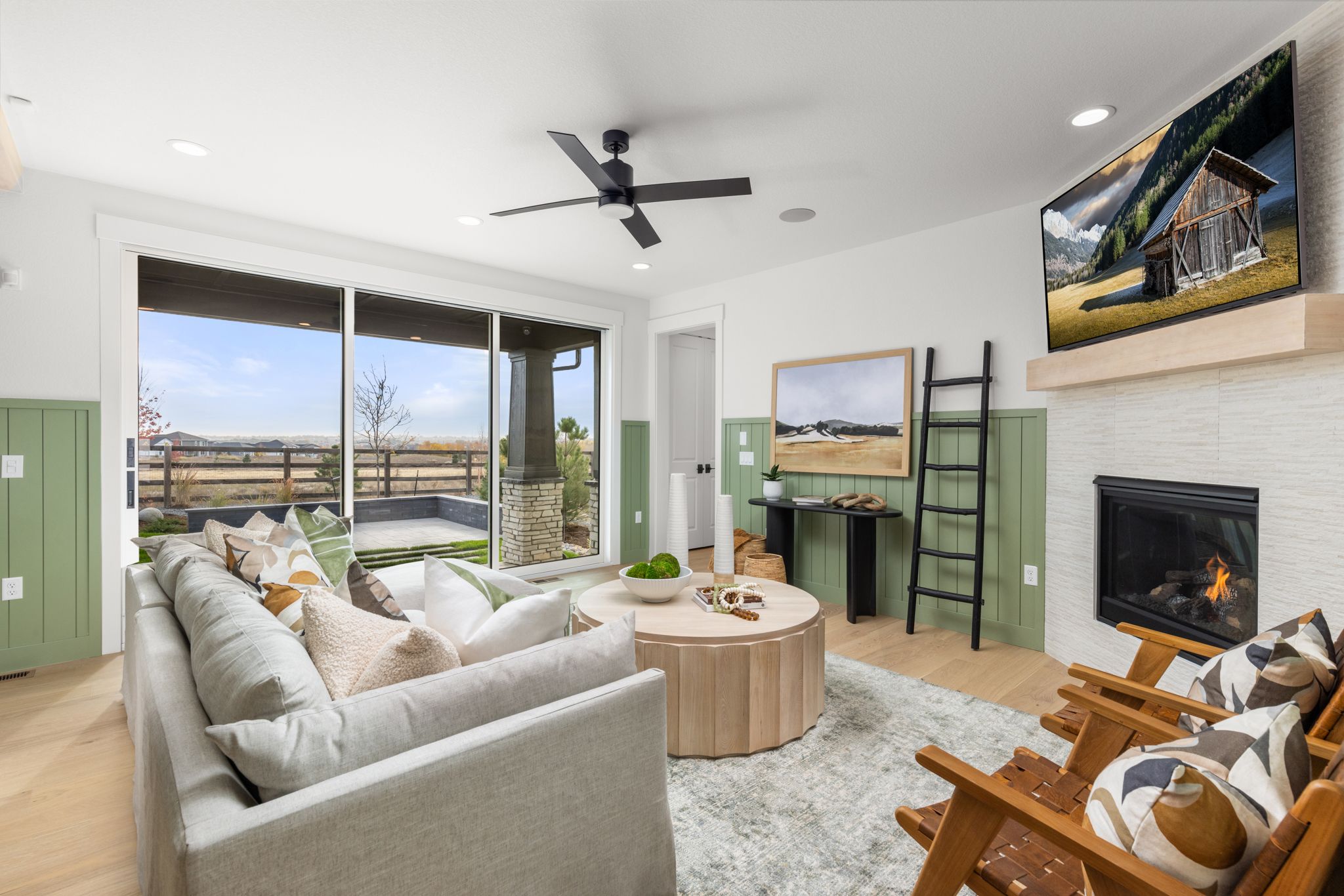 Stylish Living Room in Furnished Barefoot Lakes Model Home, Plan V433