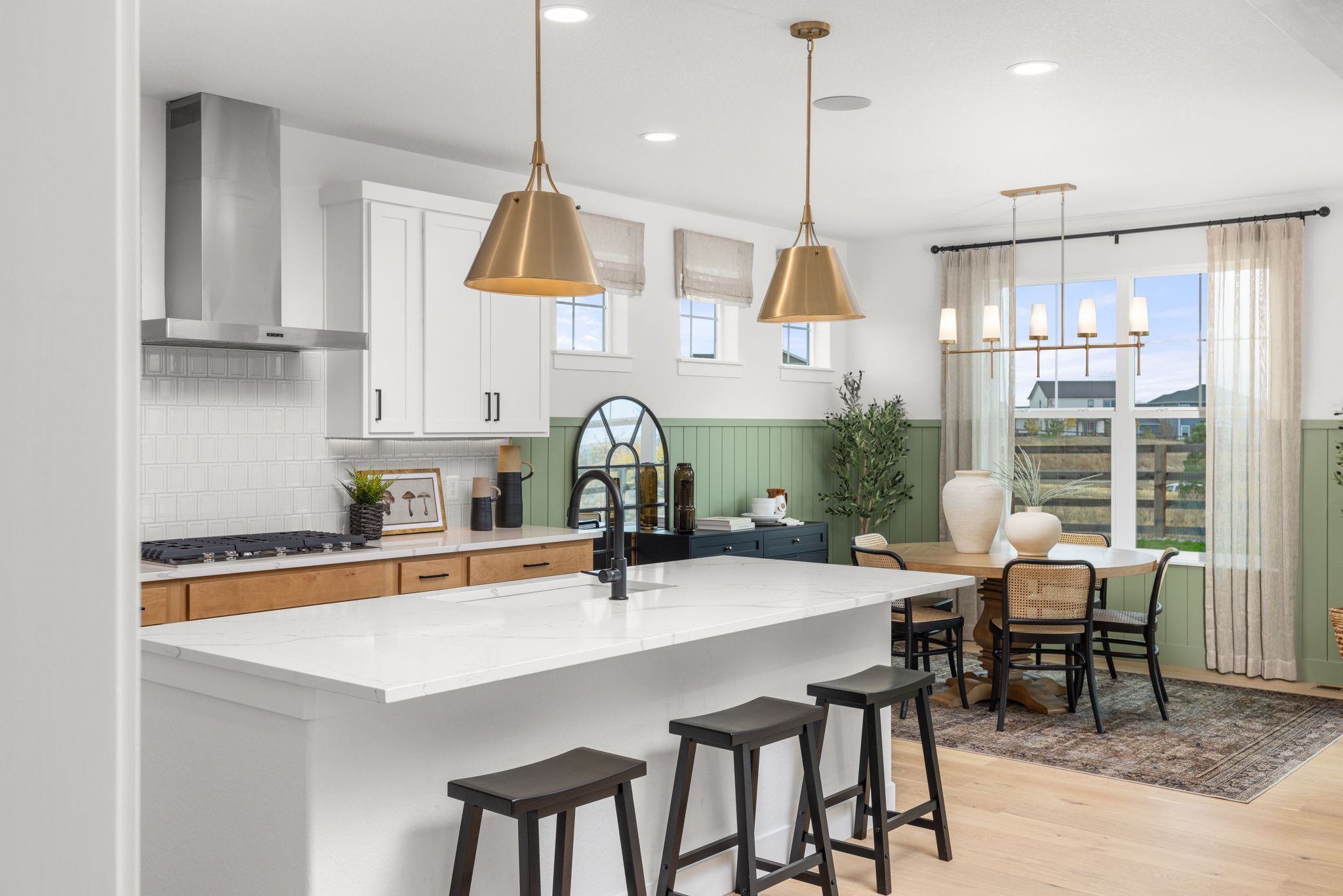 Barefoot Lakes Plan V433 Kitchen – Furnished, White & Green