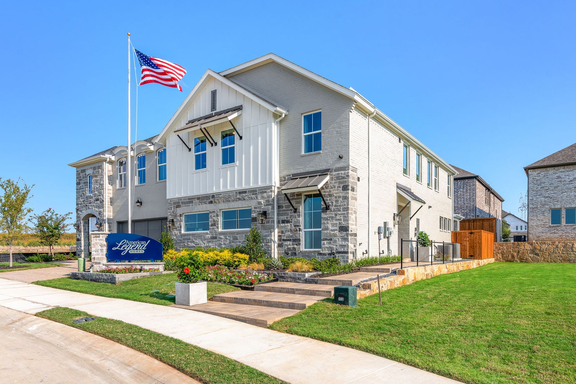 Castle Hills Northpointe Townhomes Side Elevation by American Legend Homes
