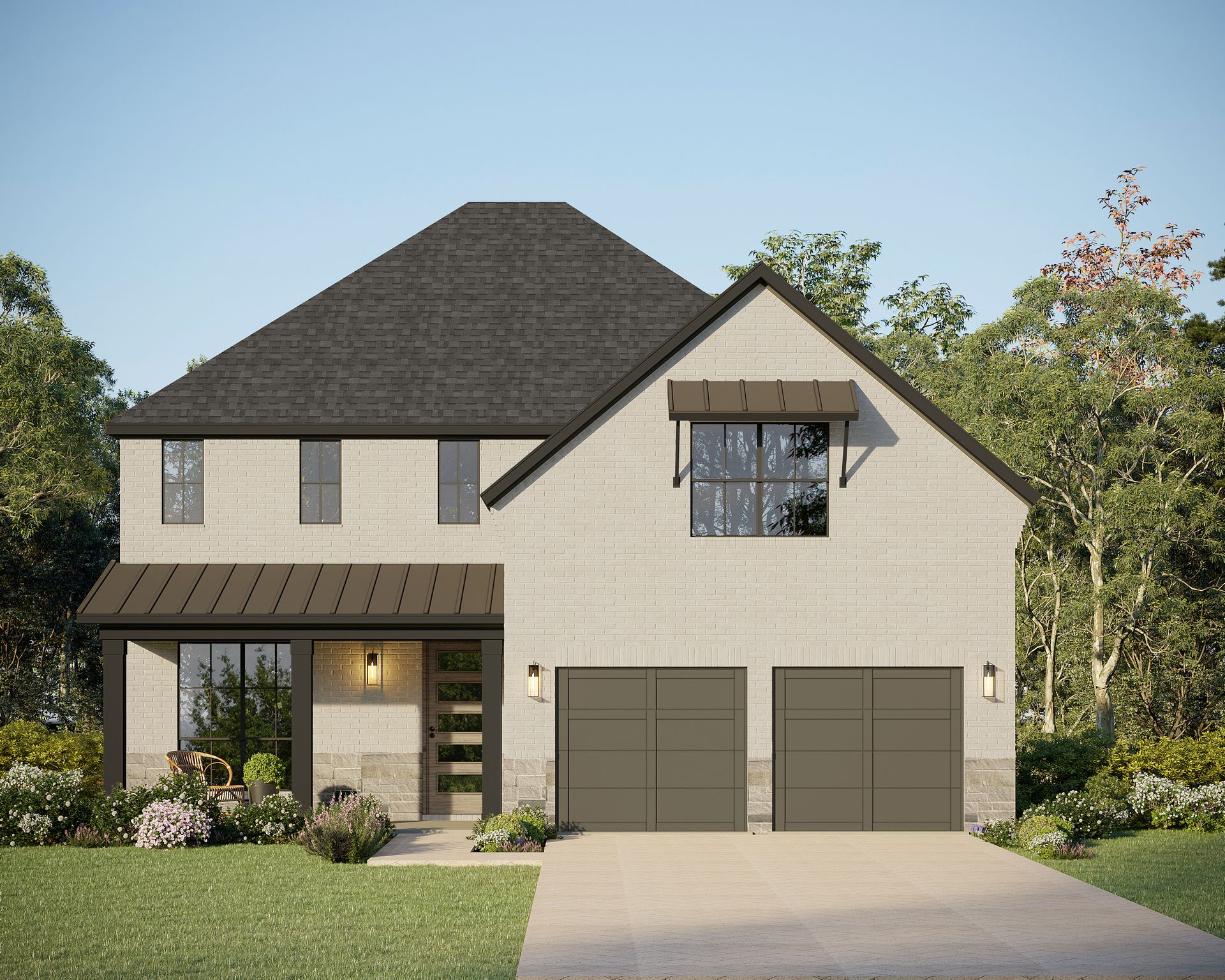 Plan 1568 Elevation C w/ Stone