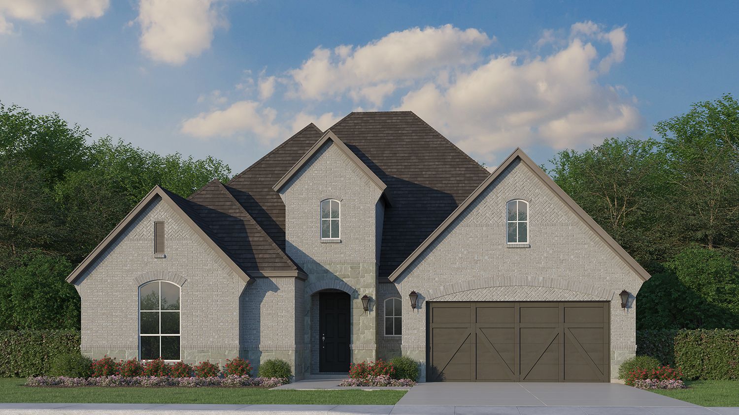 Plan 1630 Elevation A with Stone