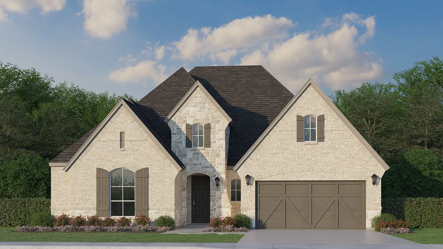 Plan 1630 Elevation C with Stone