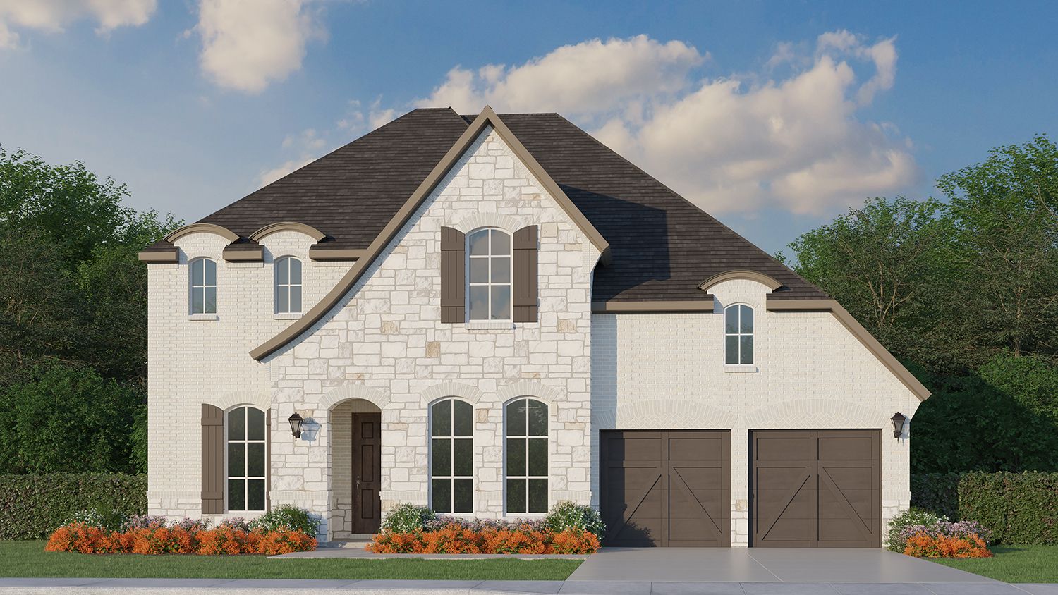 Plan 1639 Elevation C with Stone