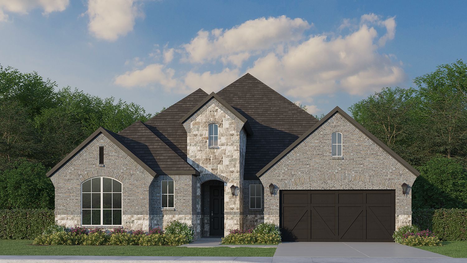 Plan 1624 Elevation A with Stone