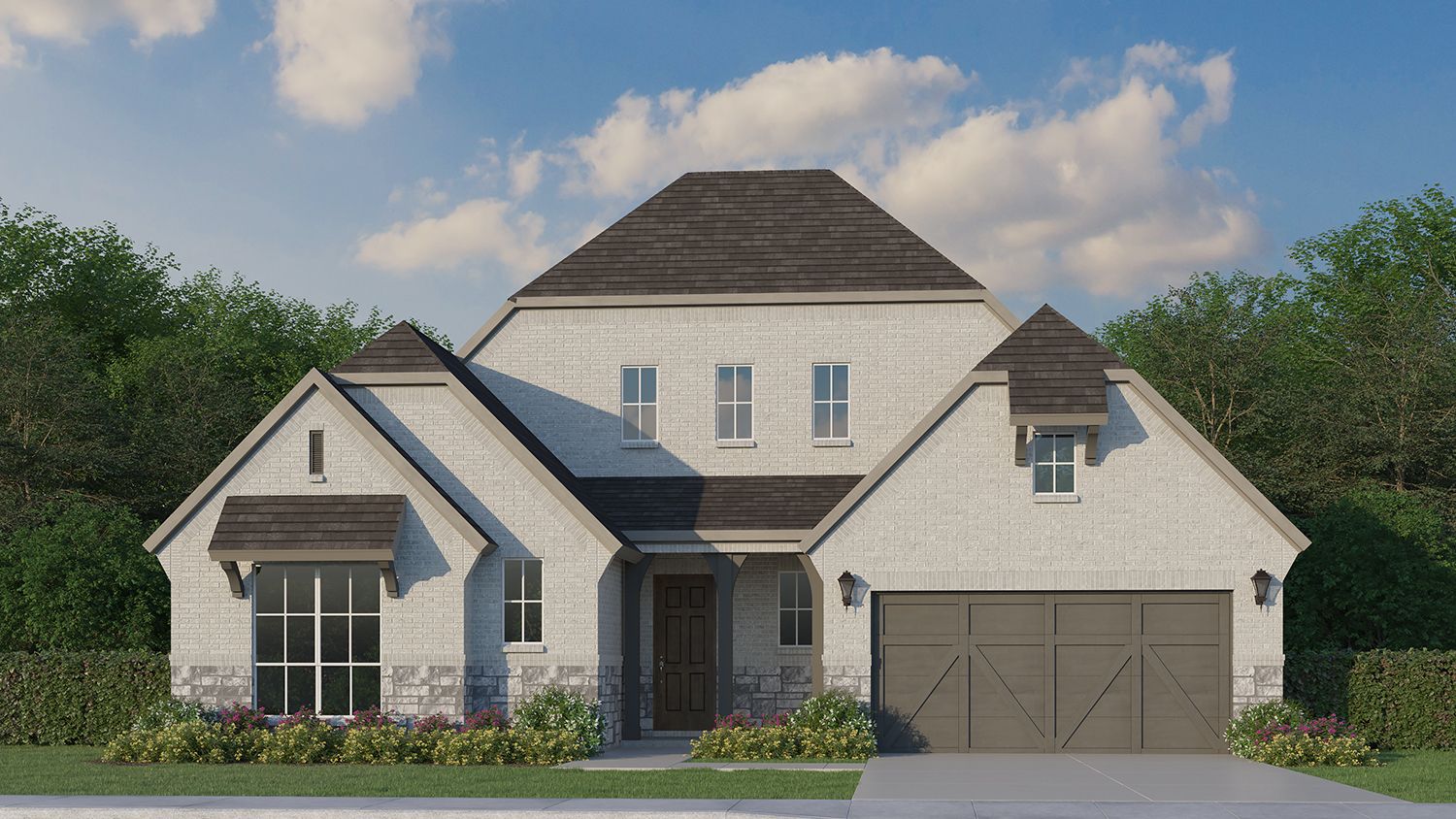 Plan 1624 Elevation B with Stone
