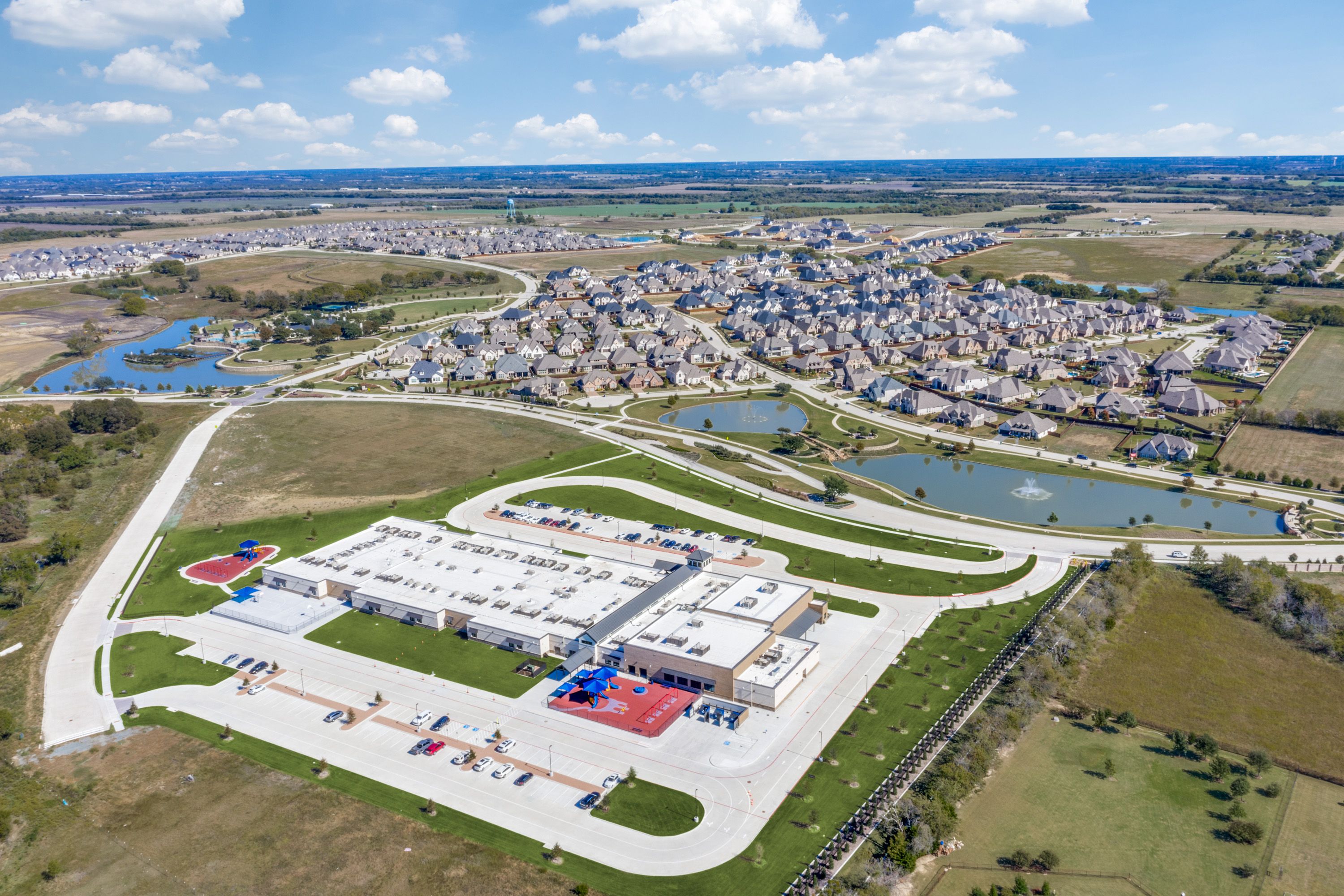 Mustang Lakes - school/playground/ aerial