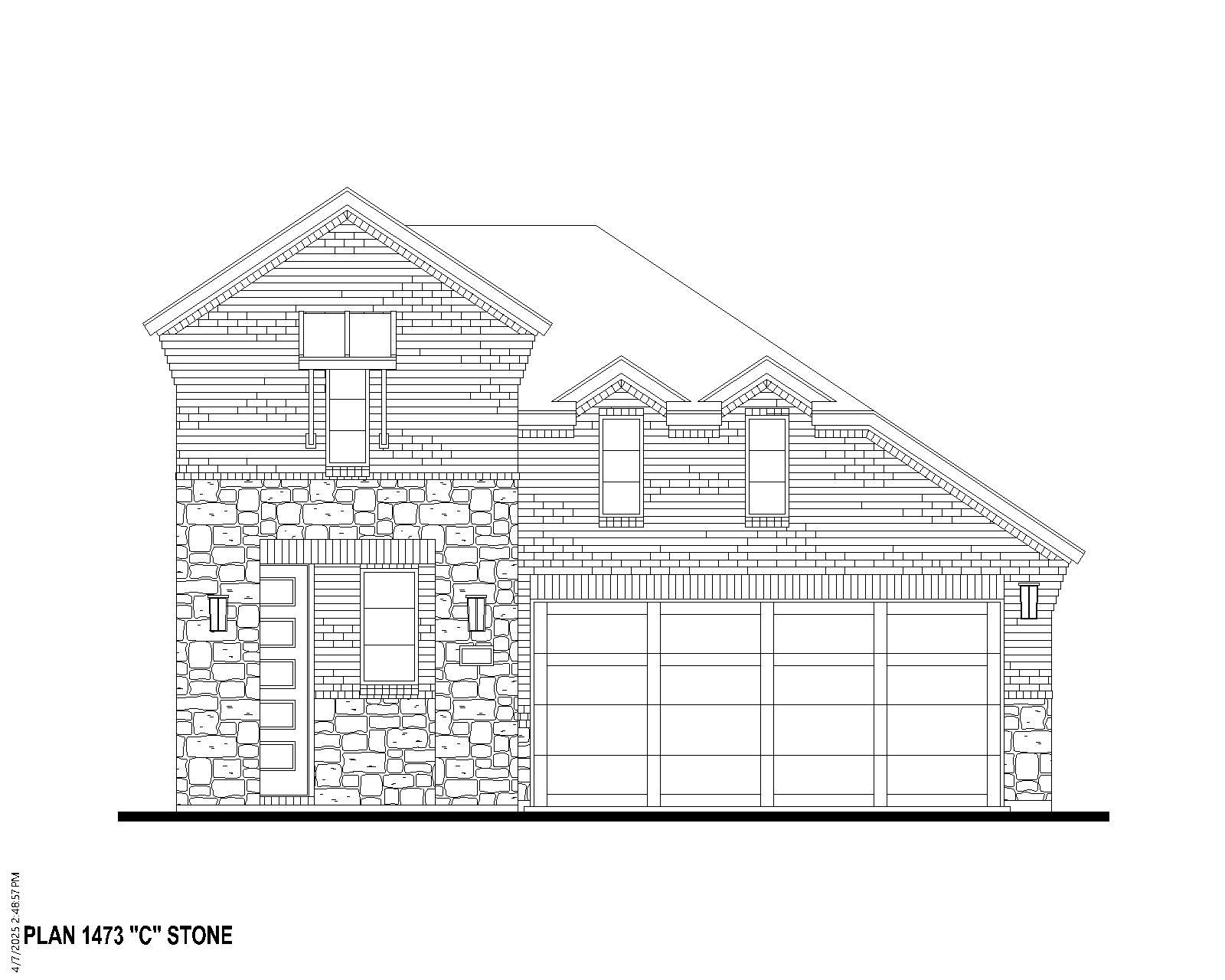 Plan 1473 Elevation C w/ Stone