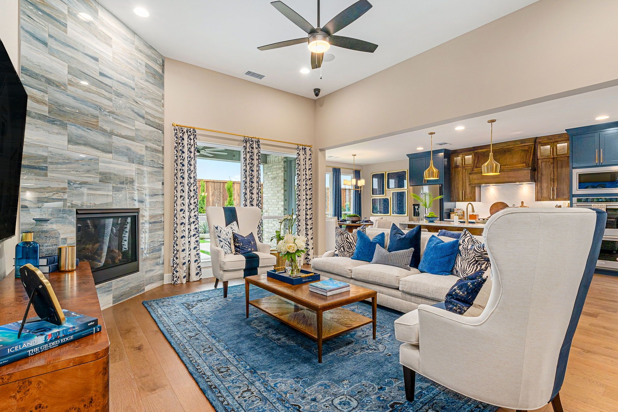 American Legend Homes 60' model in Wellington - Living Room/Kitchen/Dining