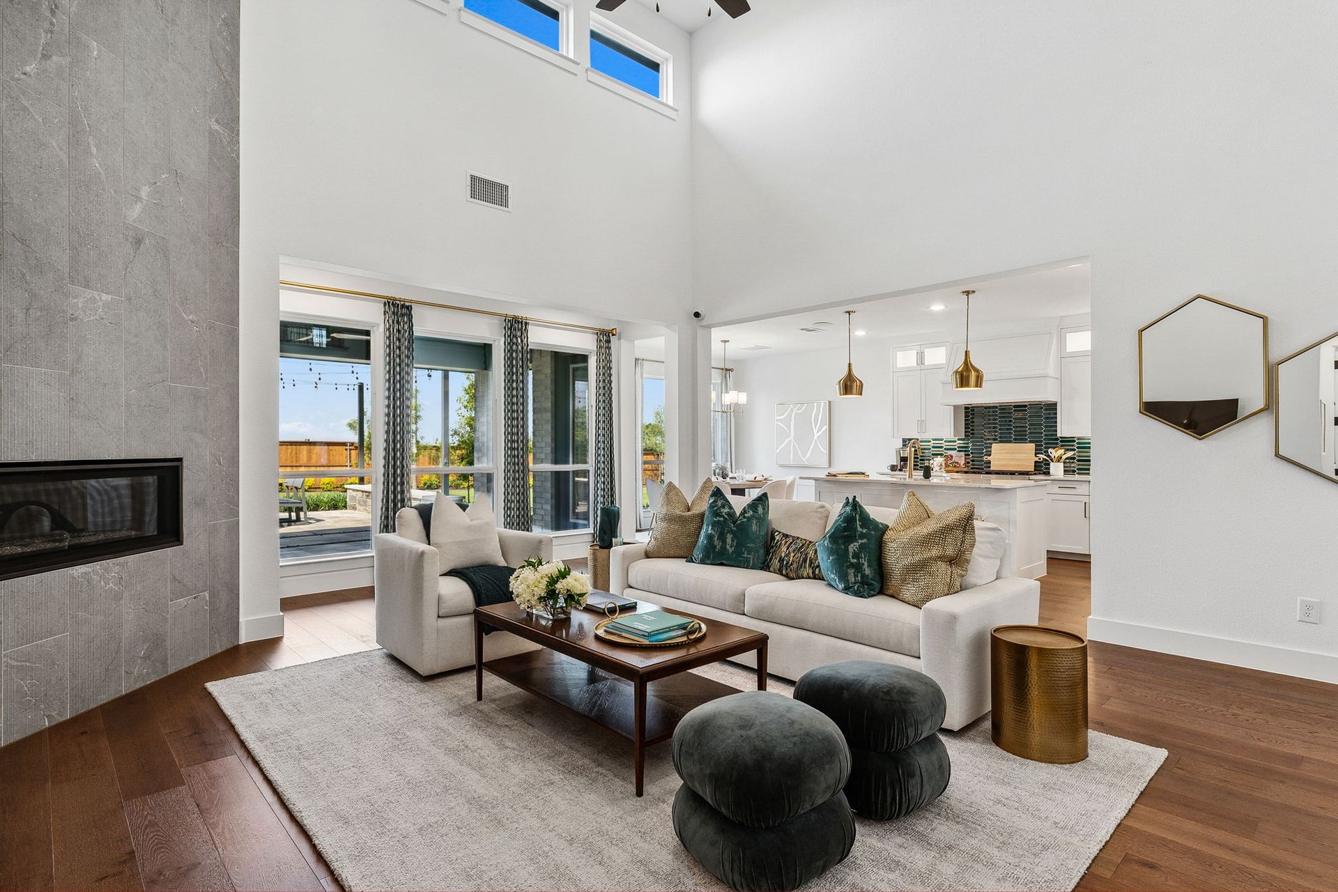American Legend Homes' 60' model in Ten Mile Creek - Living Room/Kitchen