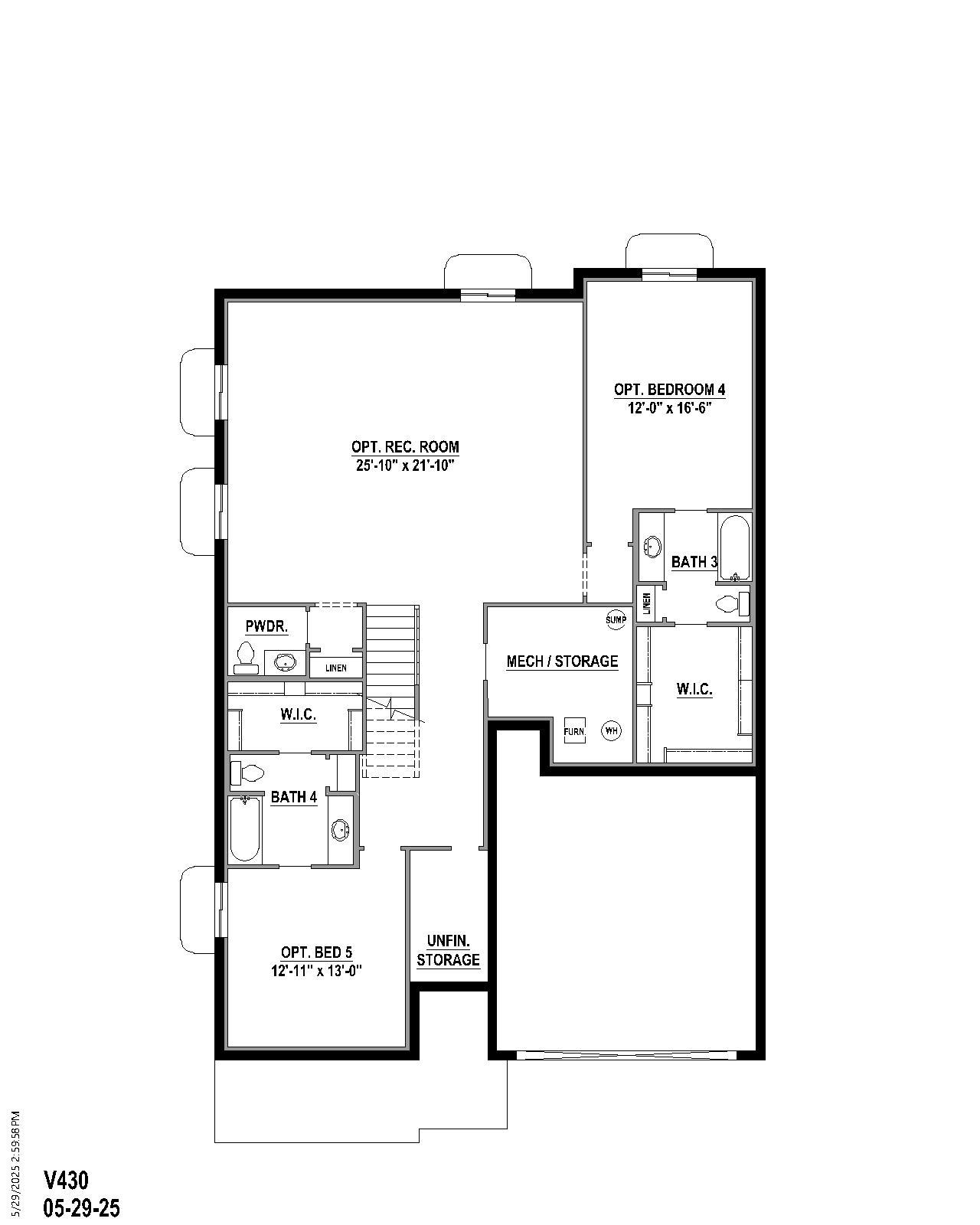 Plan V430 Base Bed 5