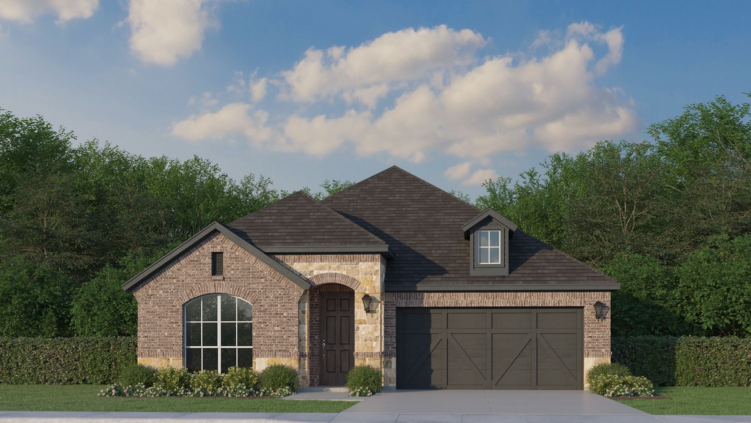 Plan 1522 Elevation A with Stone