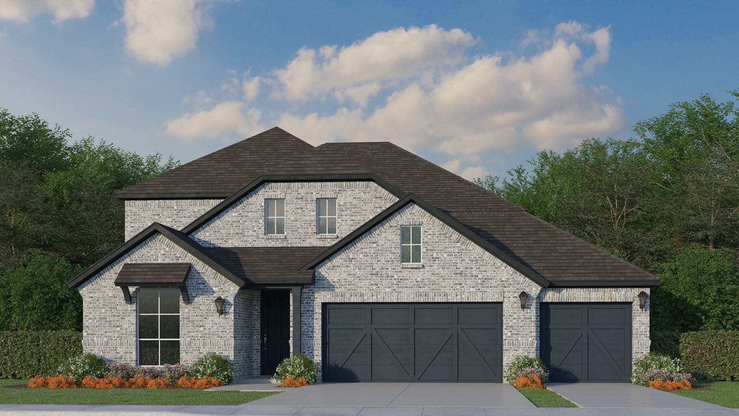 Plan 1534 Elevation B 3 Car Garage