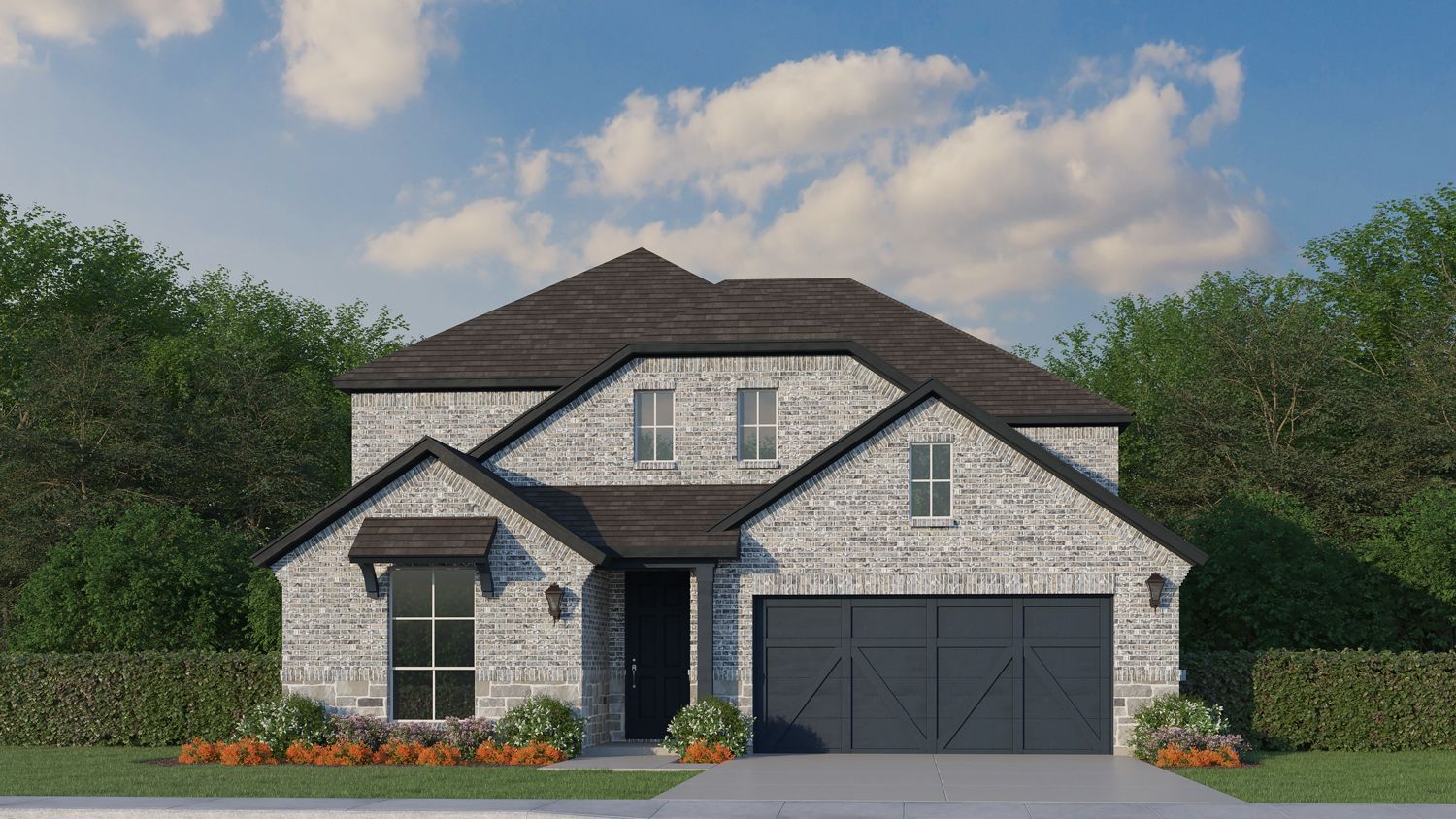 Plan 1534 Elevation B with Stone