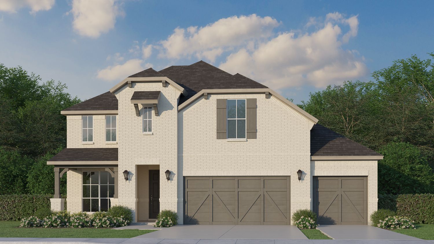 Plan 1542 Elevation B 3 Car Garage