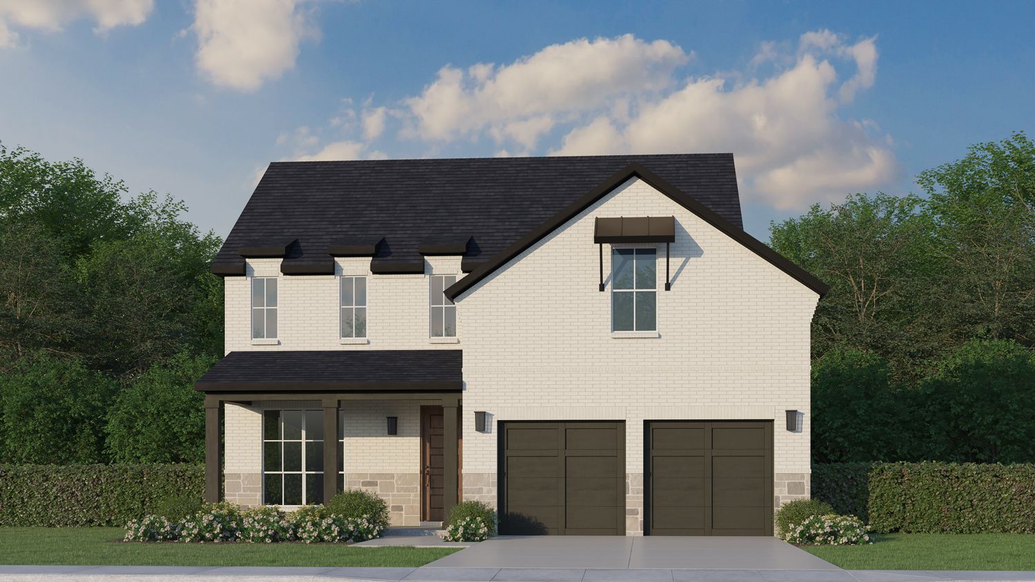 Plan 1542 Elevation C with Stone