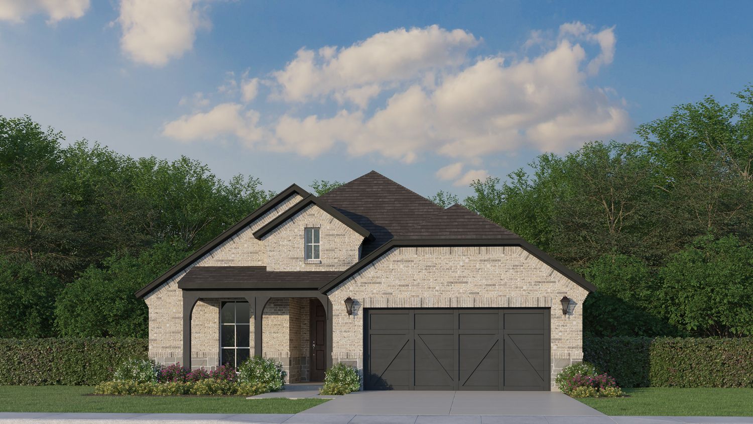 Plan 1576 Elevation B with Stone