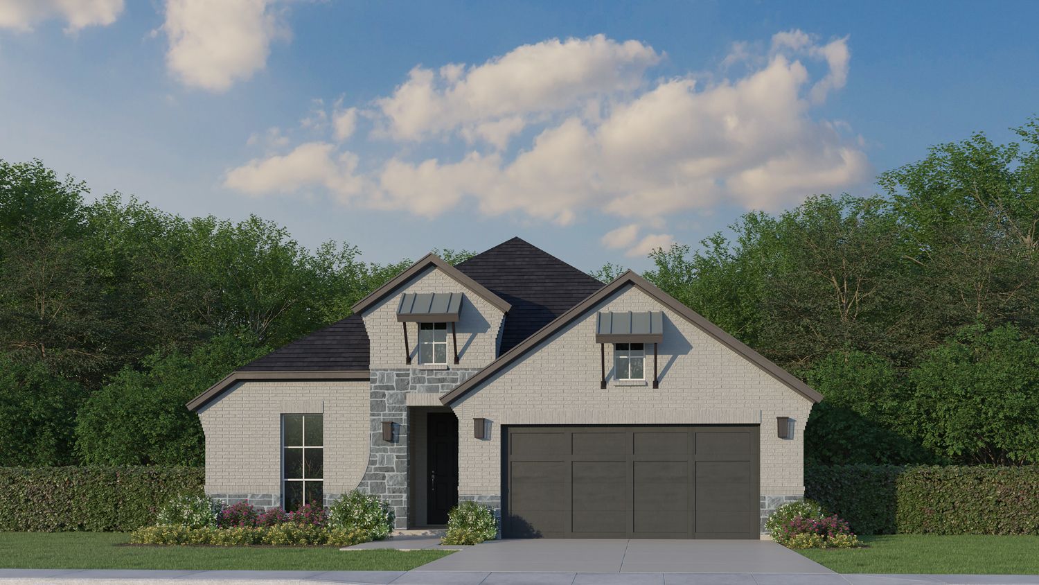 Plan 1576 Elevation C with Stone