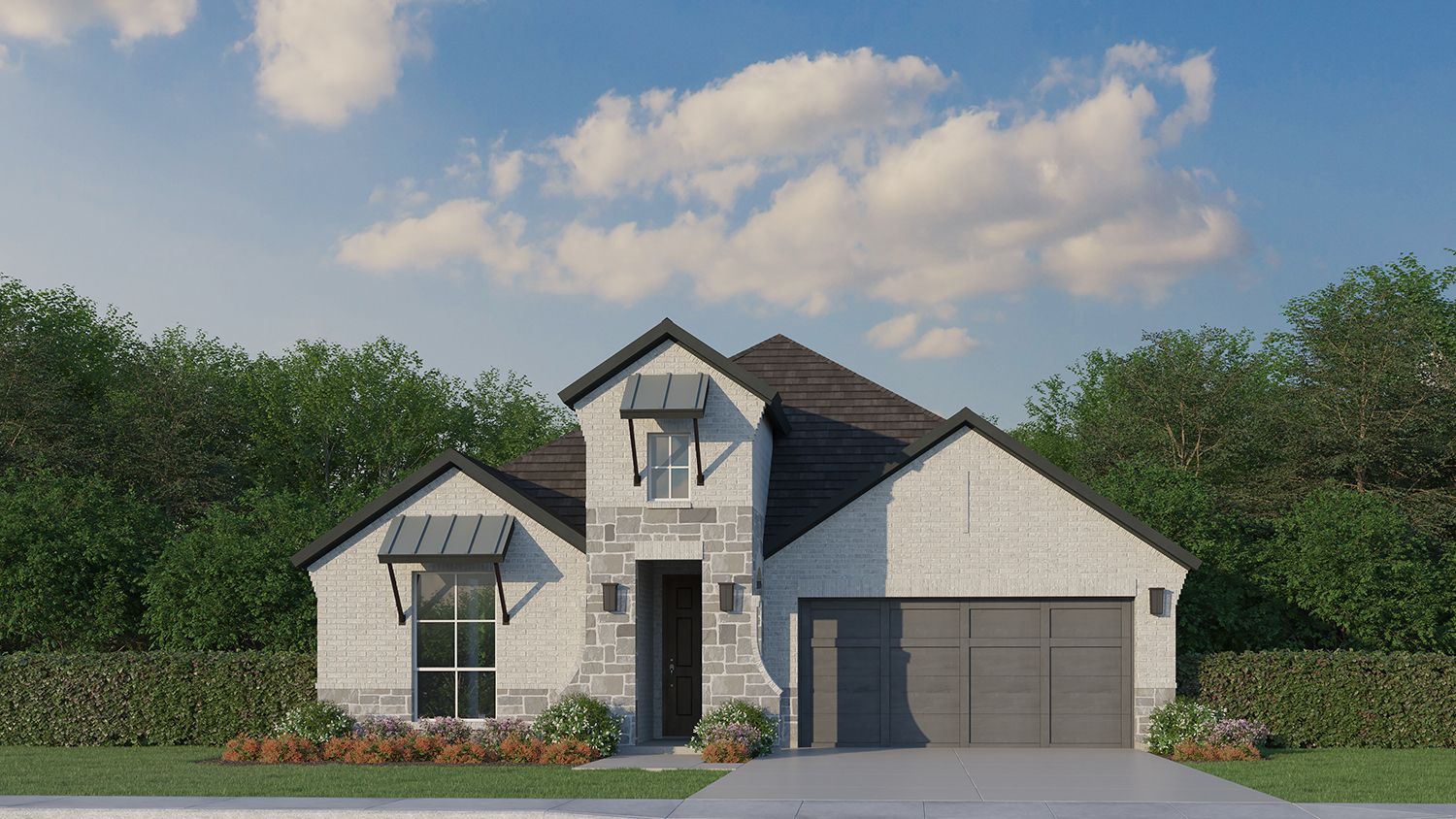 Plan 1577 Elevation C with Stone