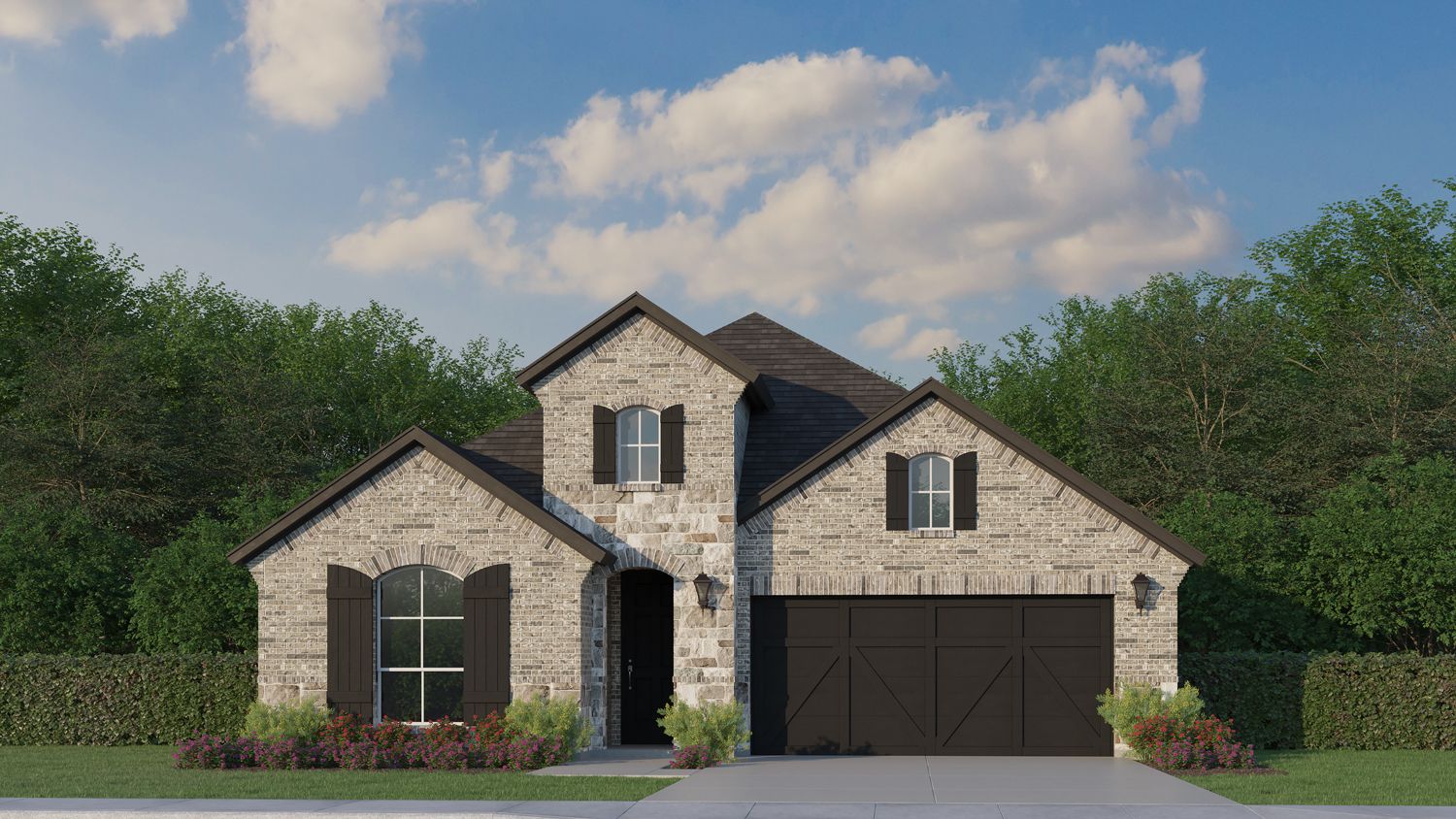 Plan 1578 Elevation A with Stone