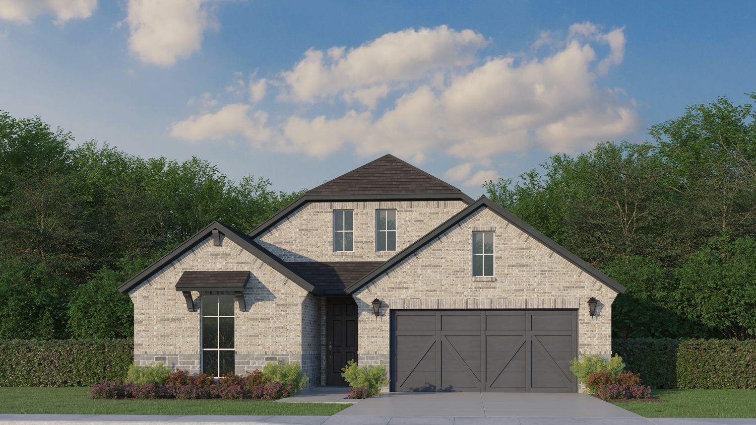 Plan 1578 Elevation B with Stone