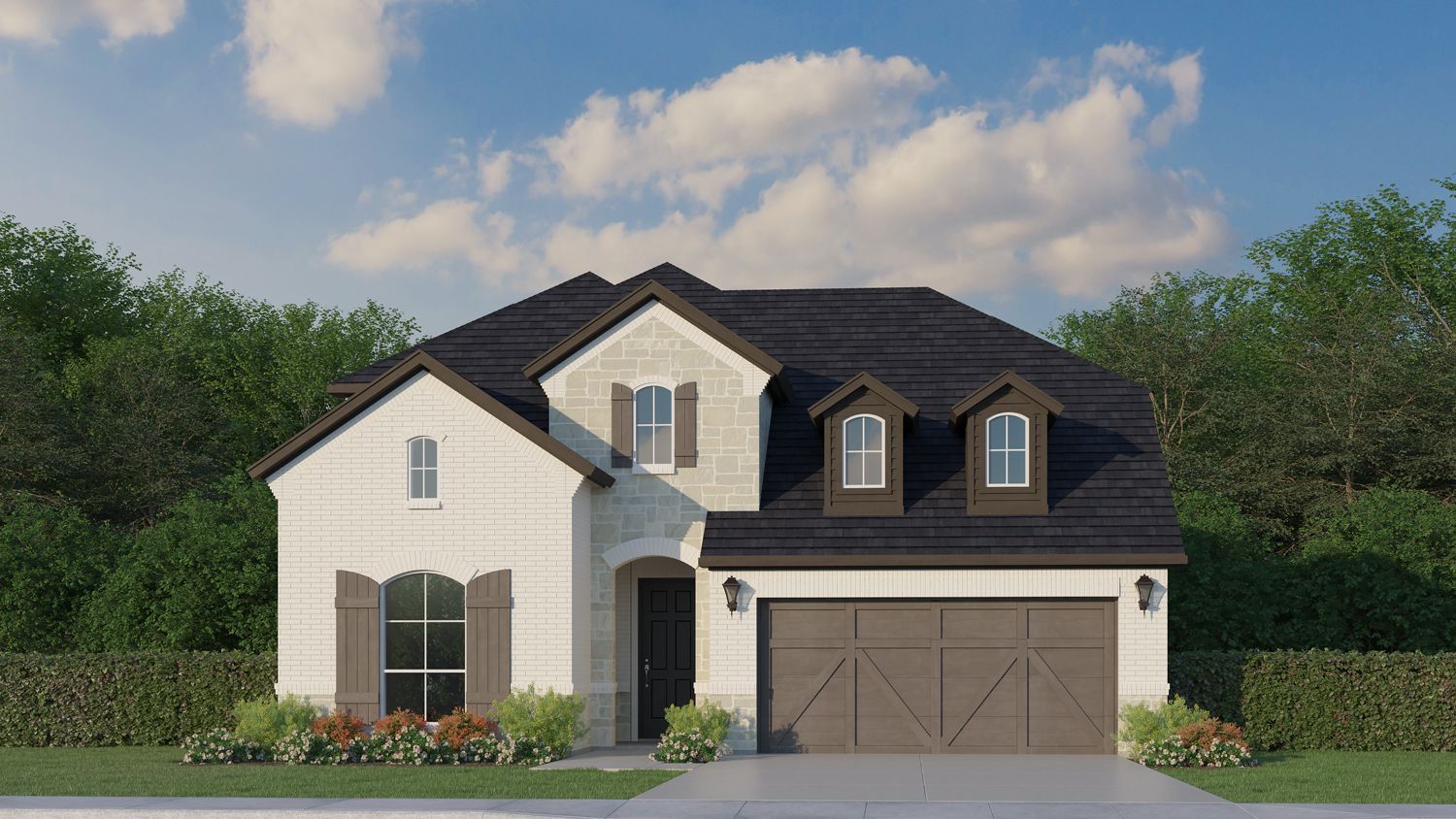 Plan 1525 Elevation C with Stone