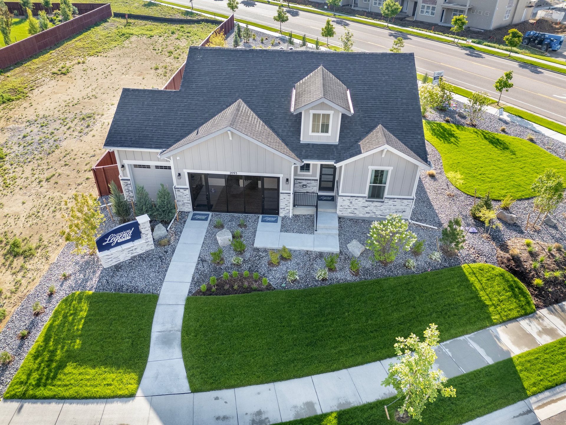 RainDance 60s Plan C417 Aerial Elevation by American Legend Homes