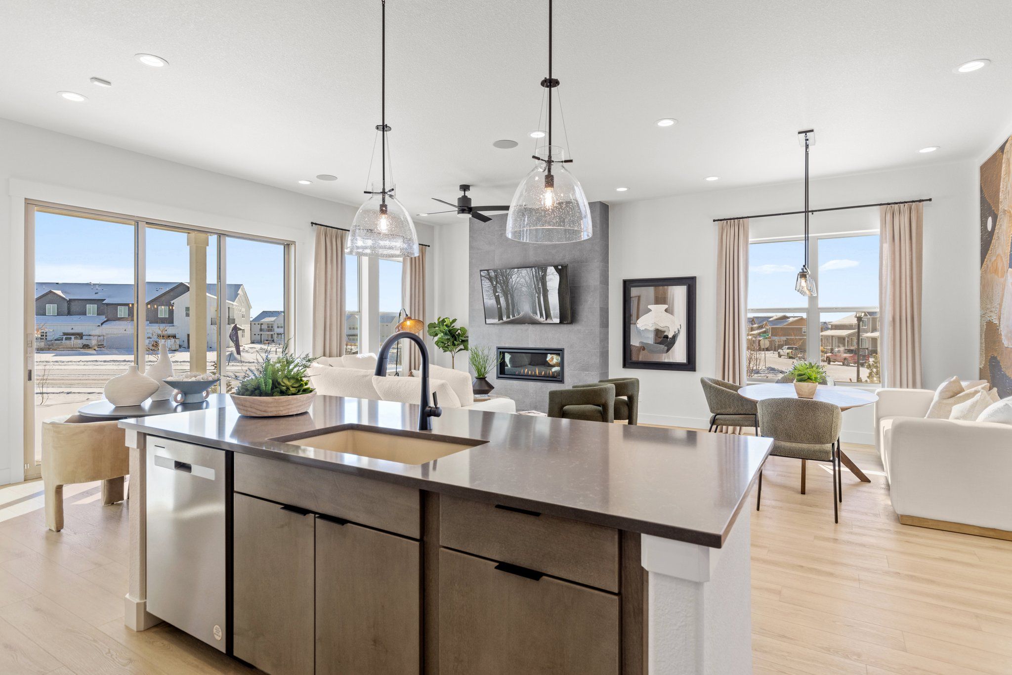 RainDance 60s Plan C417 Kitchen/Living/Dining Area by American Legend Homes