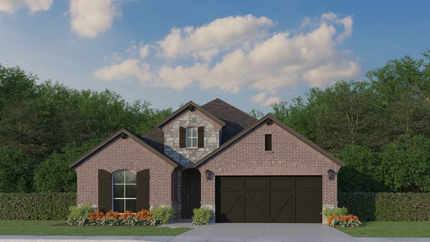 Plan 1521 Elevation A with Stone