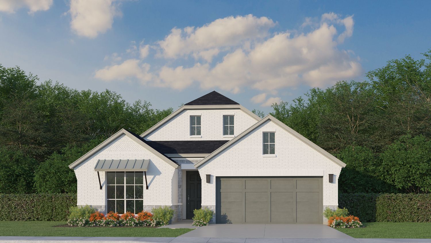 Plan 1521 Elevation C with Stone