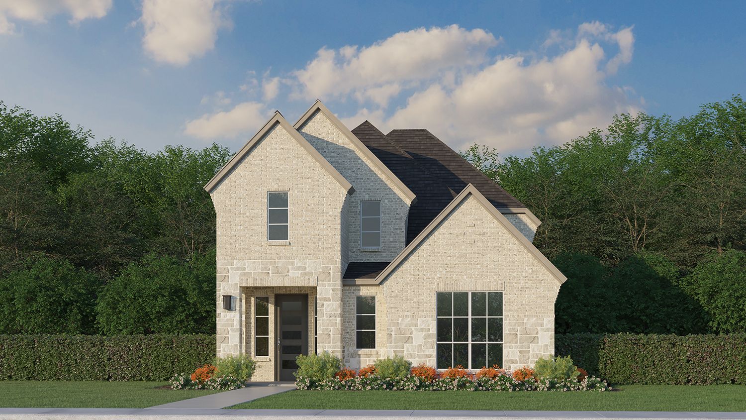 Plan 1403 Elevation B with Stone
