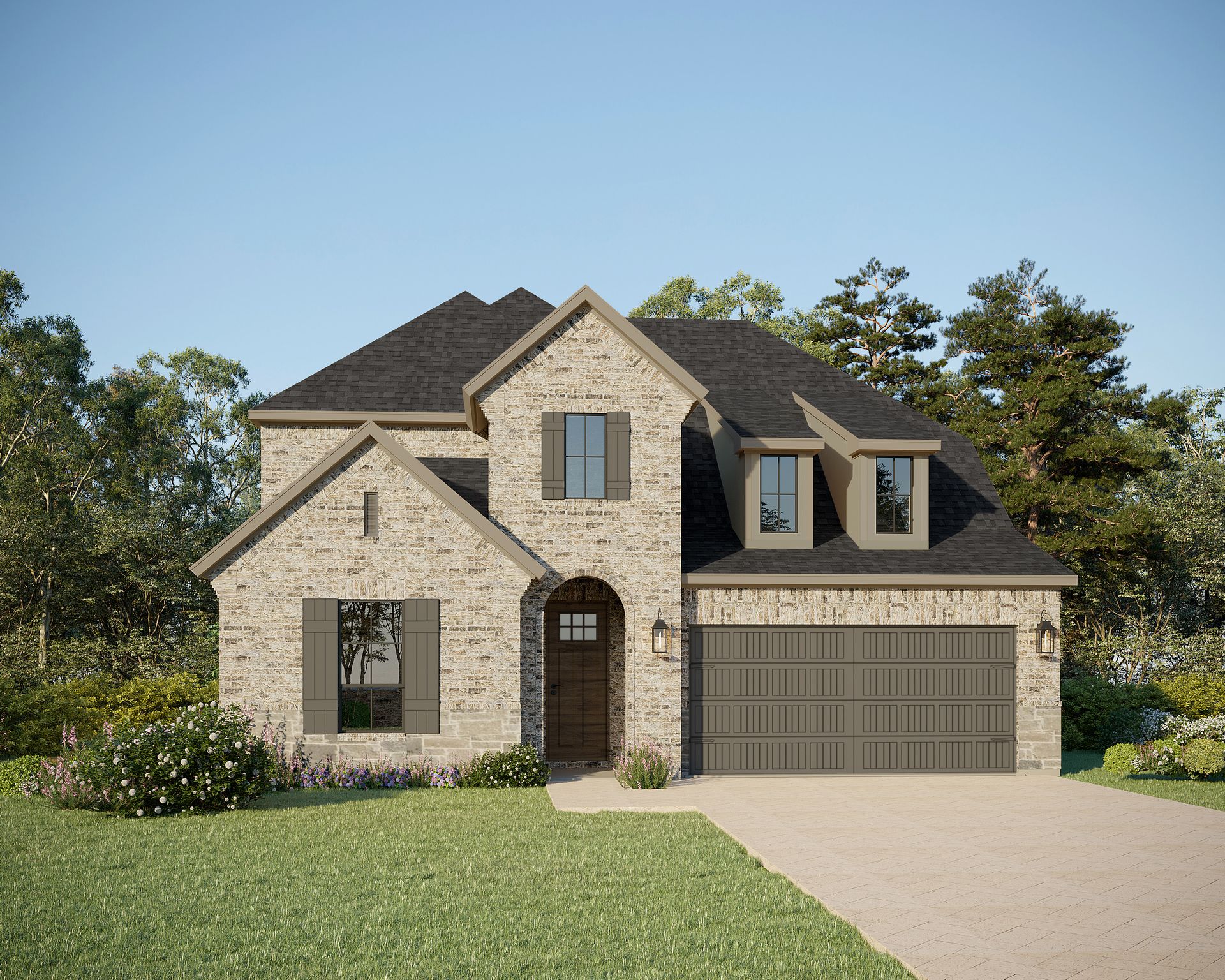 Plan 1563 Elevation A with Stone