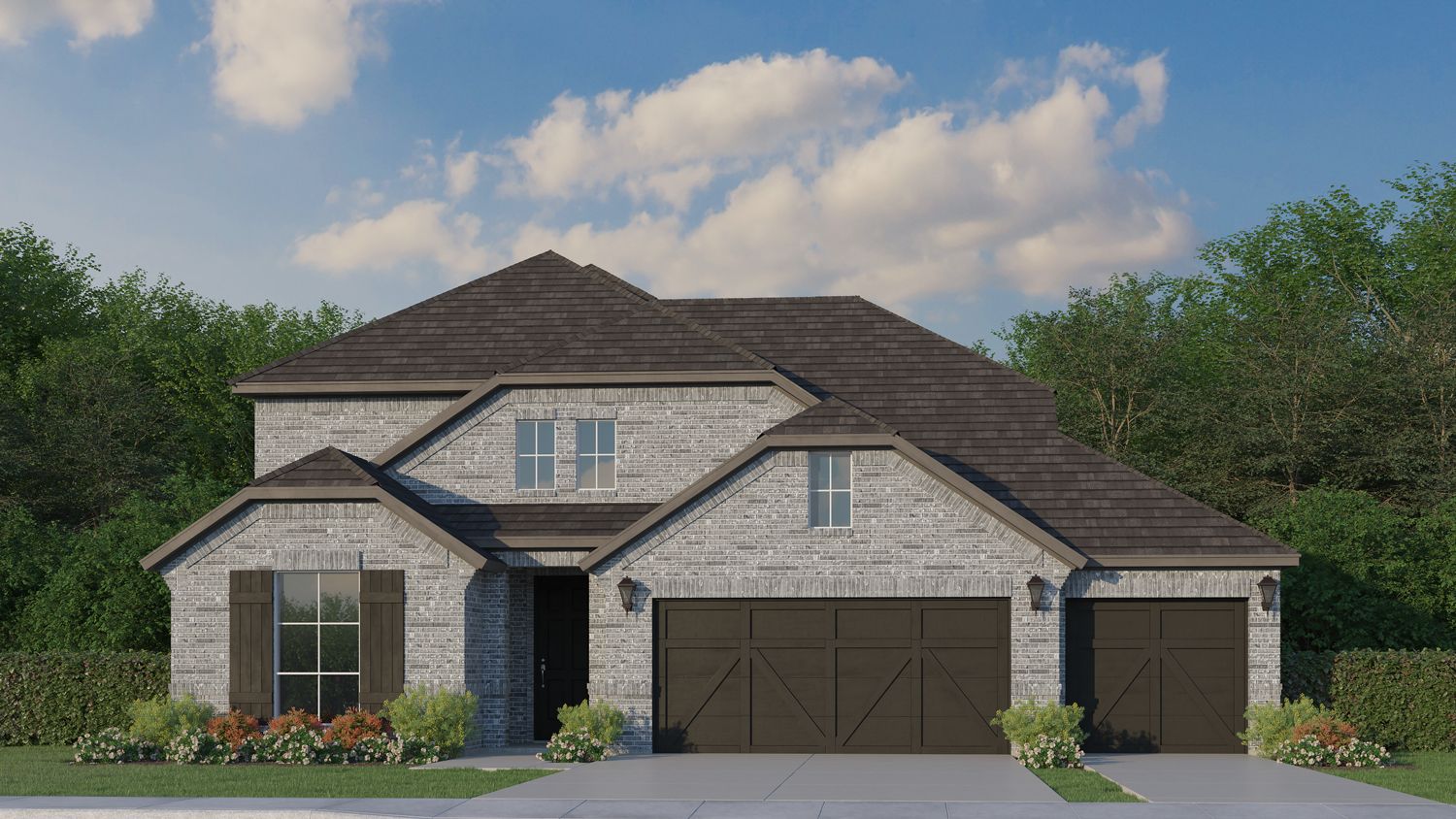 Plan 1525 Elevation B with 3rd Car Garage