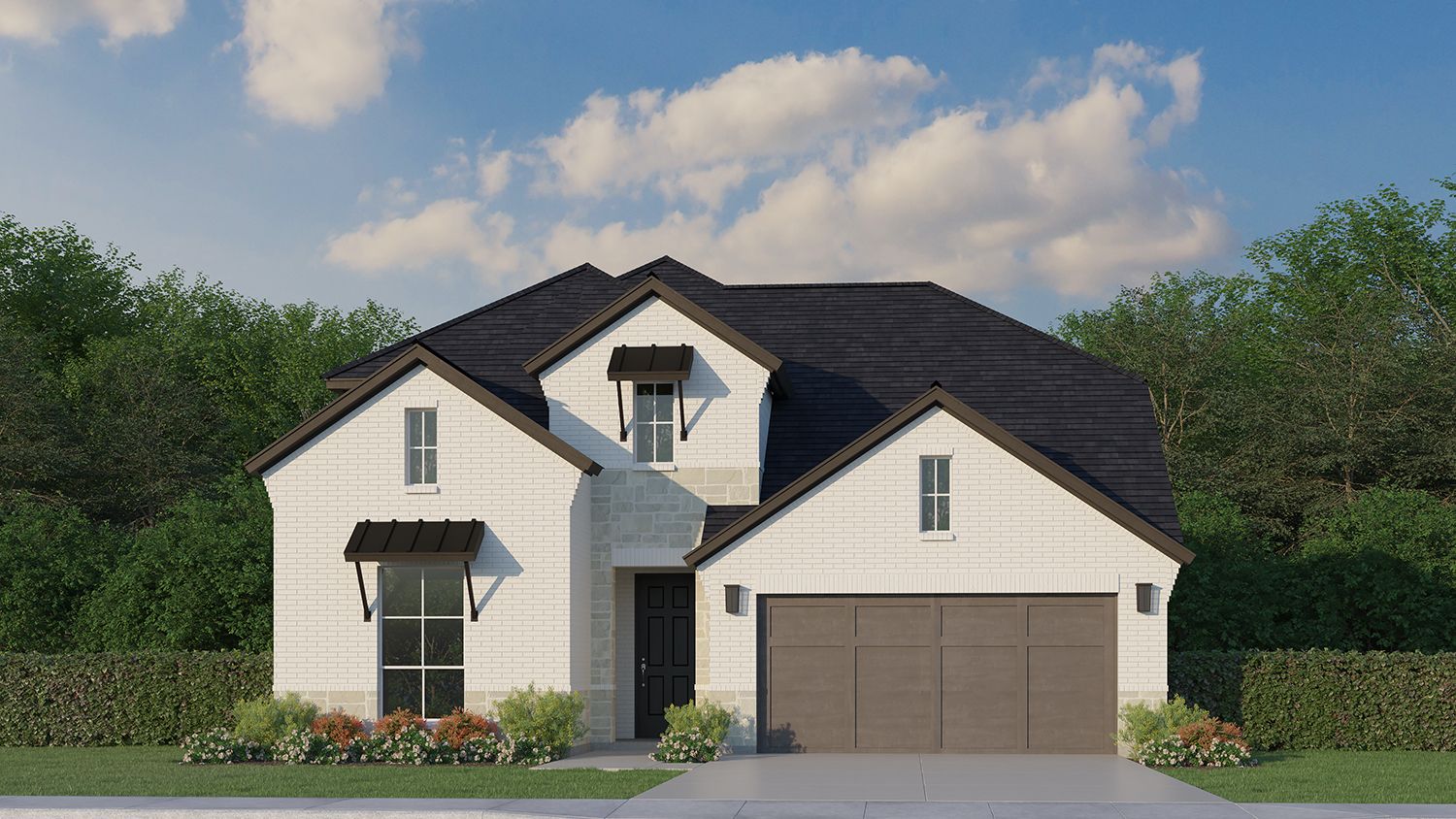 Plan 1525 Elevation D with Stone