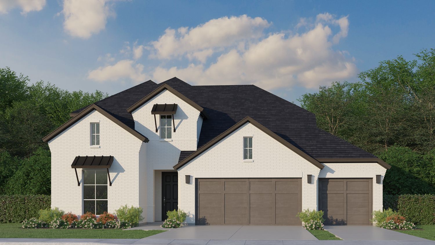 Plan 1525 Elevation D with 3rd Car Garage