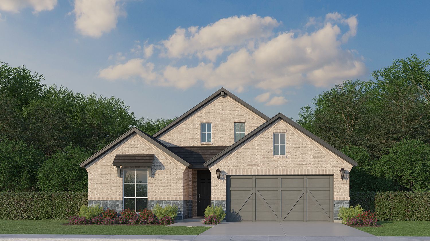 Plan 1530 Elevation B with Stone