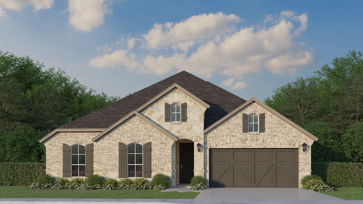Plan 1681 Elevation A with Stone
