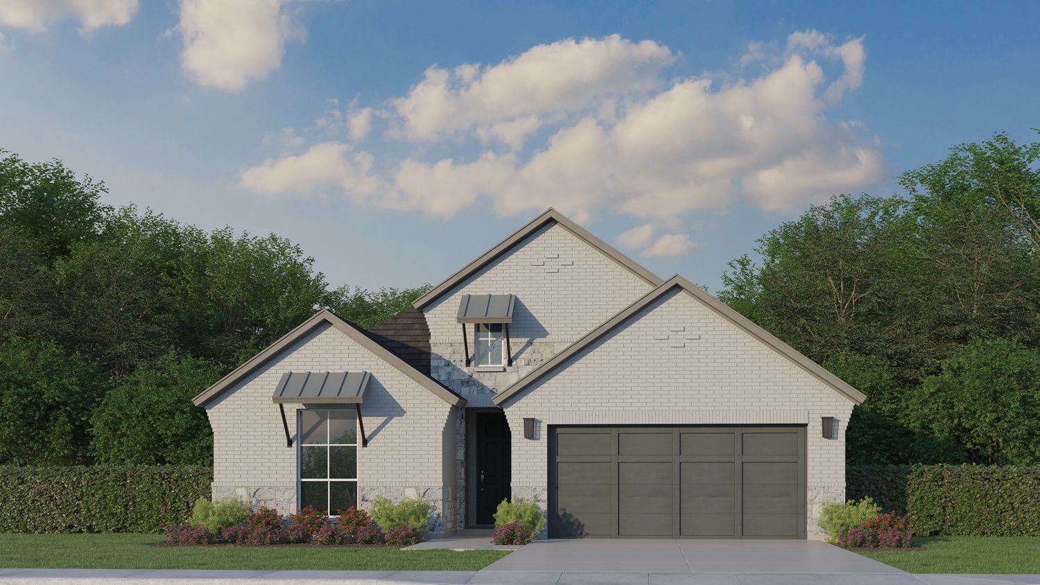 Plan 1530 Elevation C with Stone