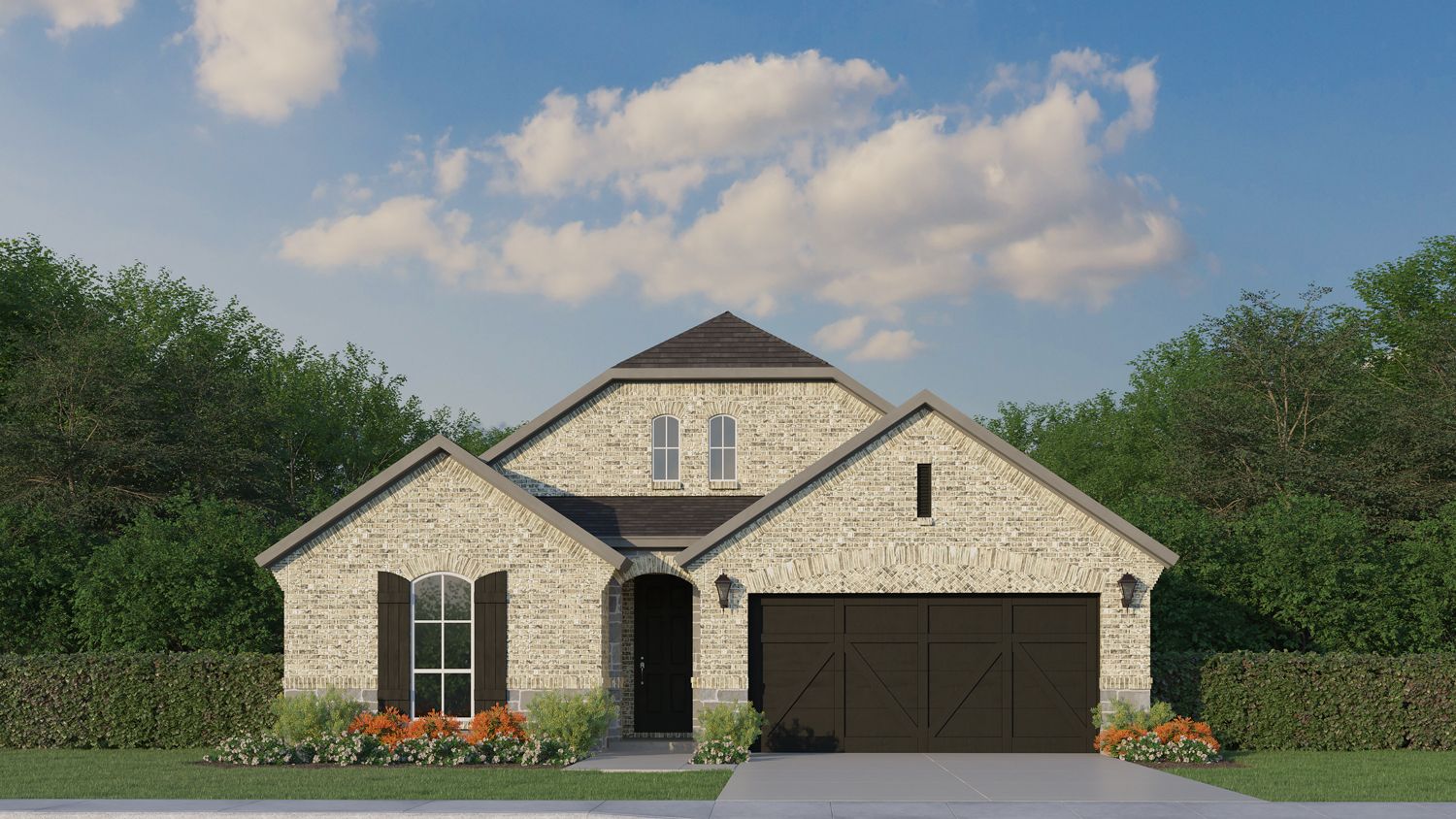 Plan 1532 Elevation A with Stone